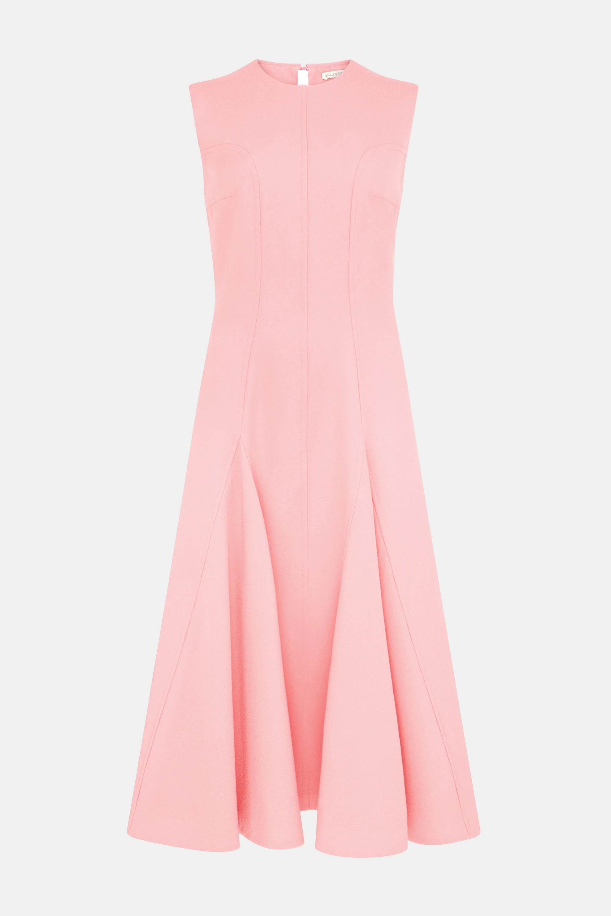 Benicia Dress In Pink Sorbet Single Wool Crepe | Emilia Wickstead