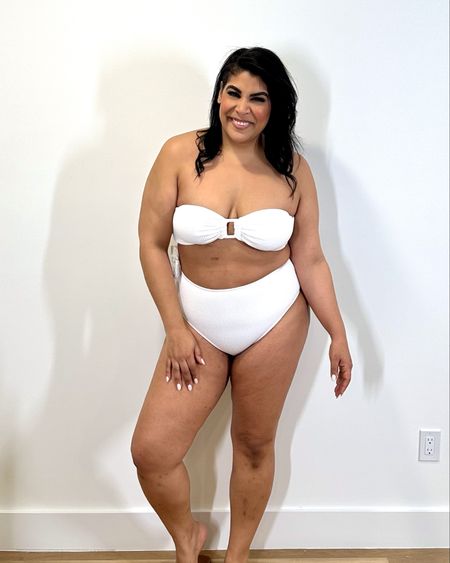 The cutest white bikini from aerie. Full coverage bottoms and they are not see through. 
Top- size XL
Bottom- size L

#LTKMidsize #LTKFindsUnder100 #LTKSwim