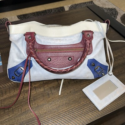Auth BALENCIAGA The First 2 Way Hand Bag Multicolored Leather 103208 Mirror  | eBay | eBay US