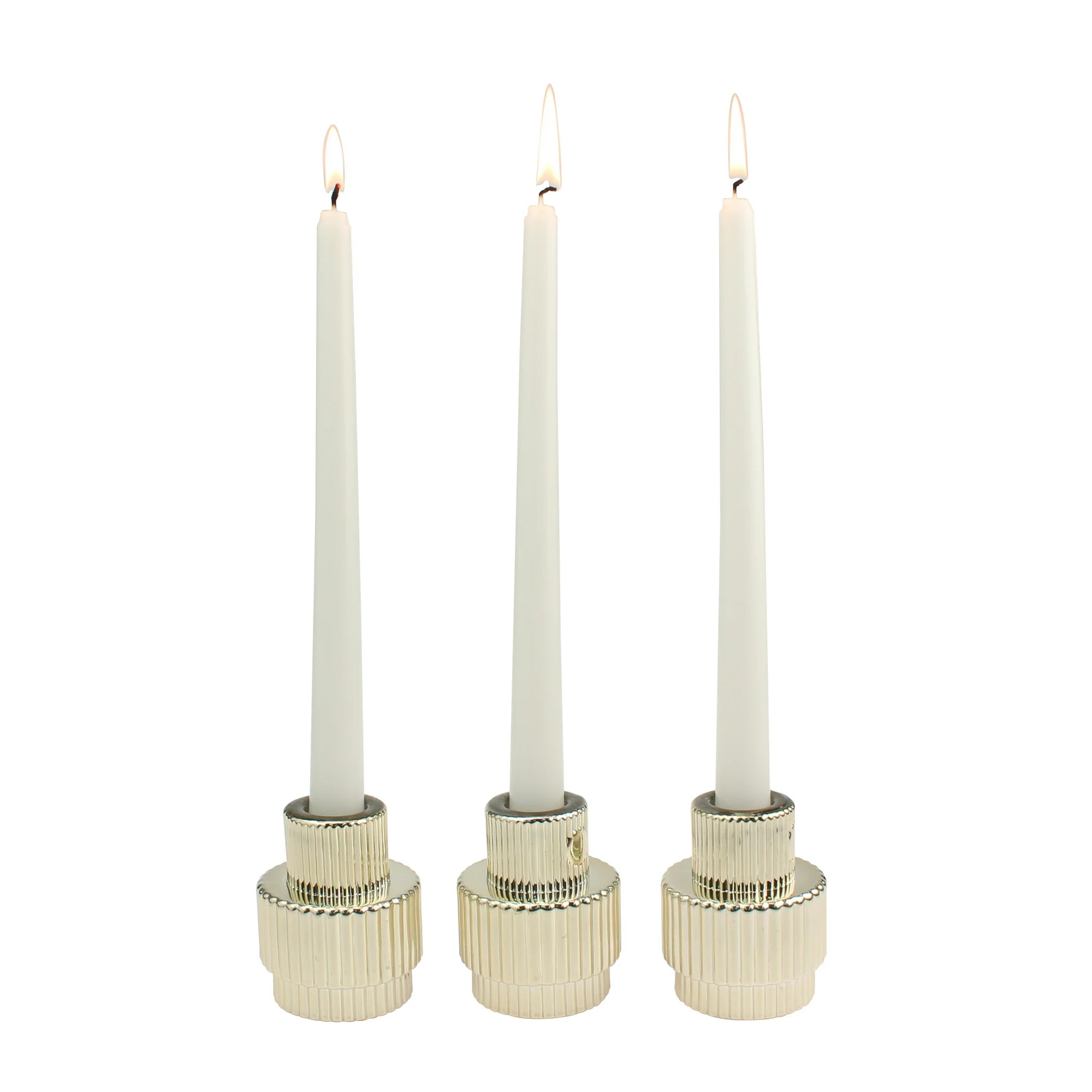 Sofia Home Stackable Glass Taper Candle Holders, Gold, Set of 3, By Sofia Vergara | Walmart (US)