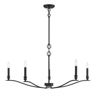 Savoy House 42 in. W x 15 in. H 5-Light Matte Black Candlestick Chandelier with Curved Arms M1008... | The Home Depot
