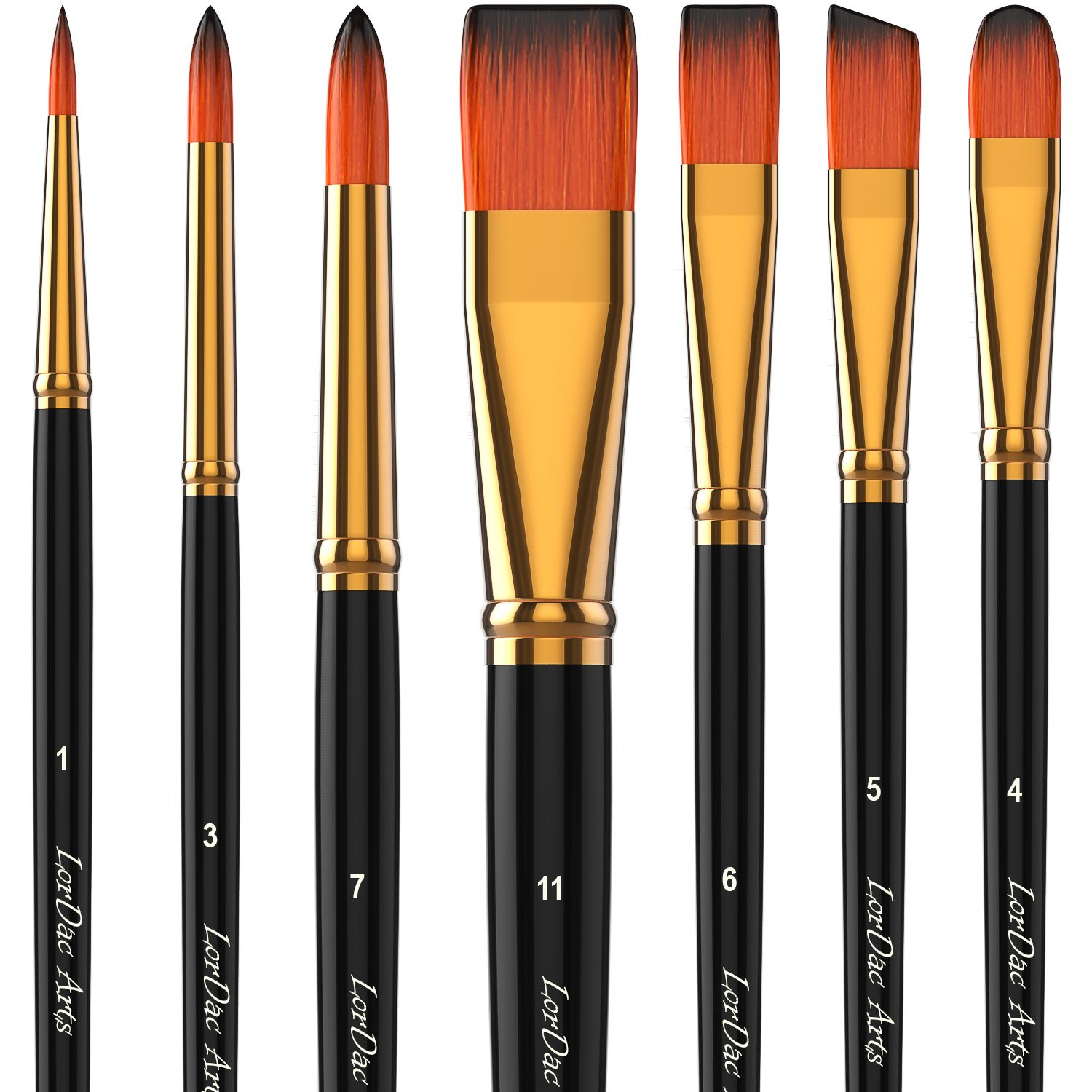 Paint Brush Set, 7 Artist Brushes for Painting with Acrylic, Gouache, Oil and Watercolor. Profess... | Amazon (US)