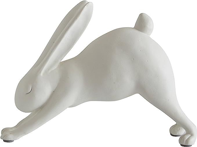 Creative Co-op White Resin Downward Dog Yoga Rabbit Figurine, 7"L | Amazon (US)
