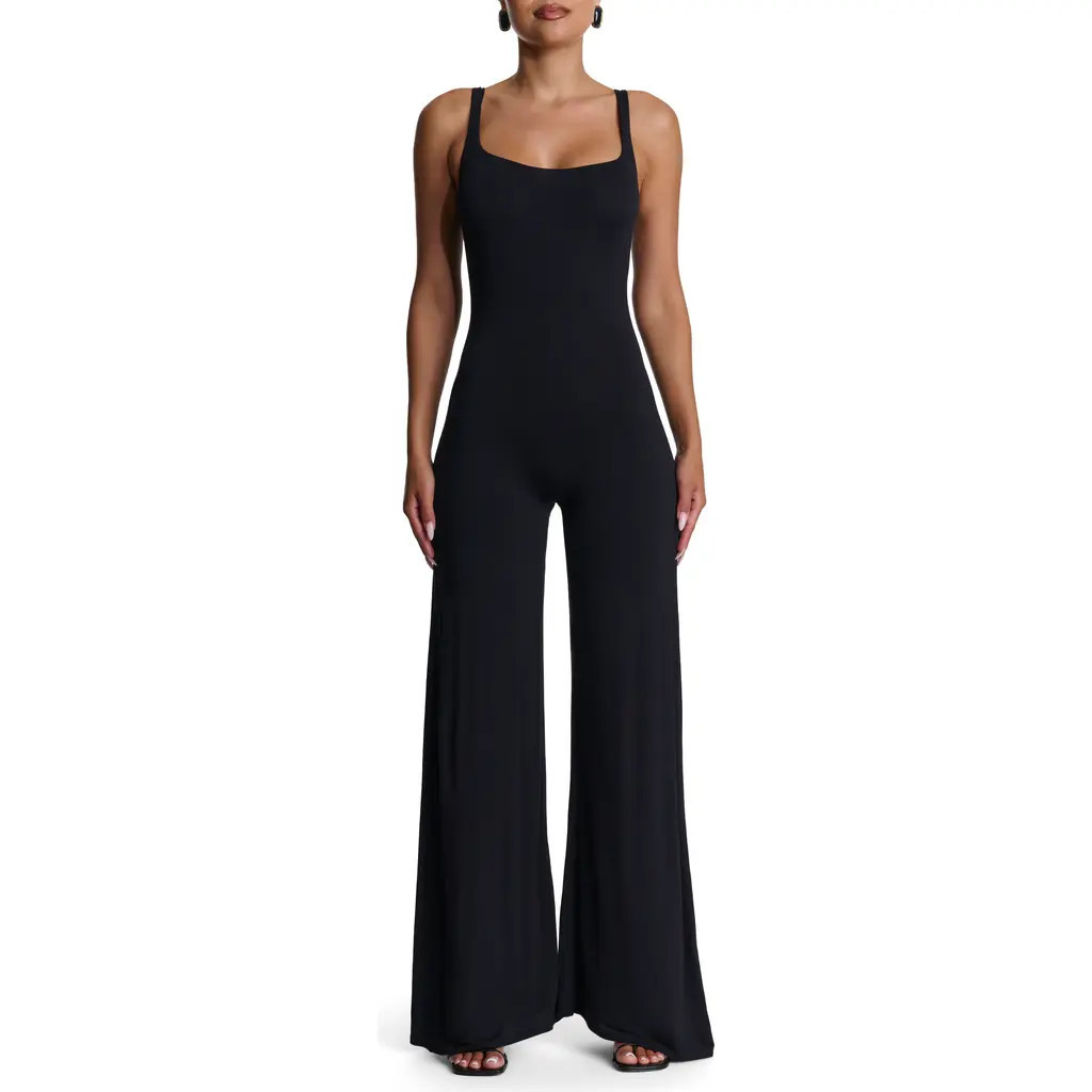 Naked Wardrobe Wide Leg Jumpsuit in Black at Nordstrom, Size X-Small | Nordstrom