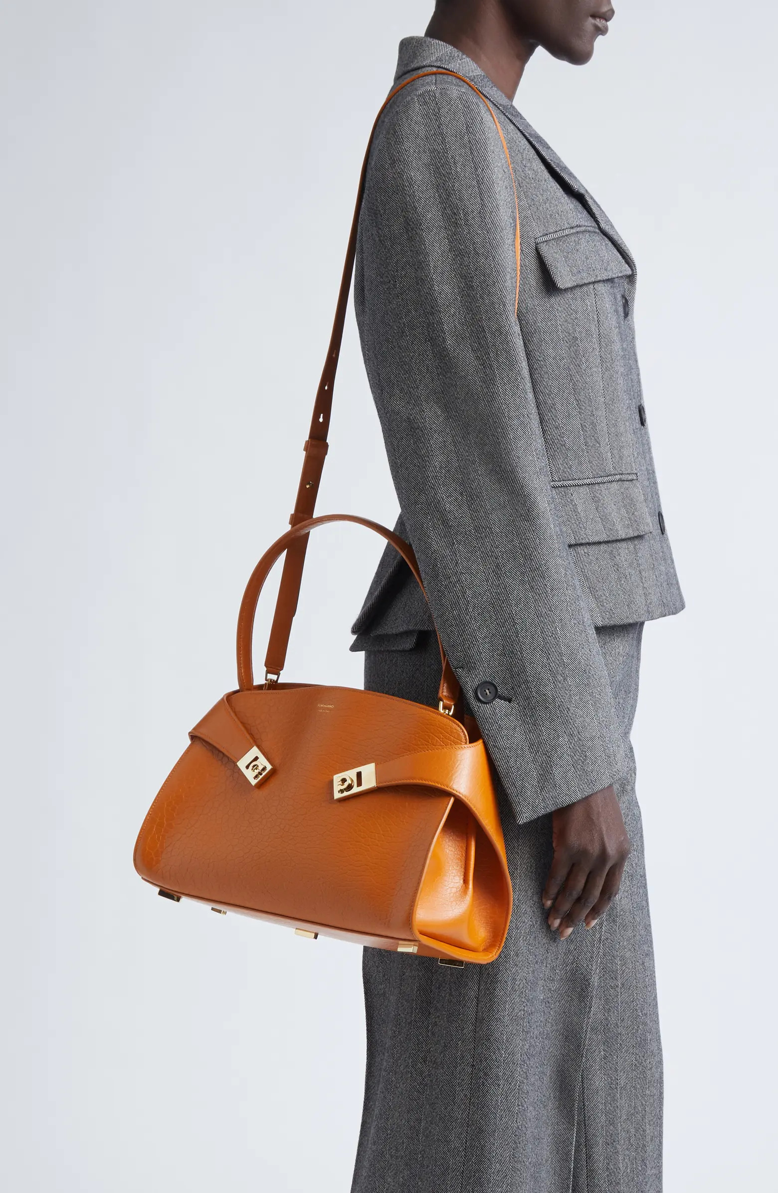 Small Hug Grained Leather Top Handle Bag | Nordstrom