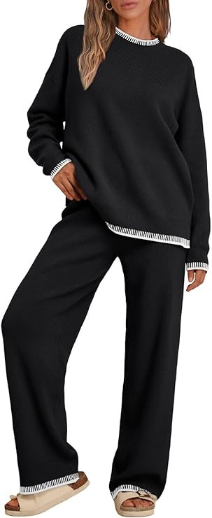 LILLUSORY 2 Piece Knit Lounge Sets Womens Matching Sweater Sets | Amazon (US)