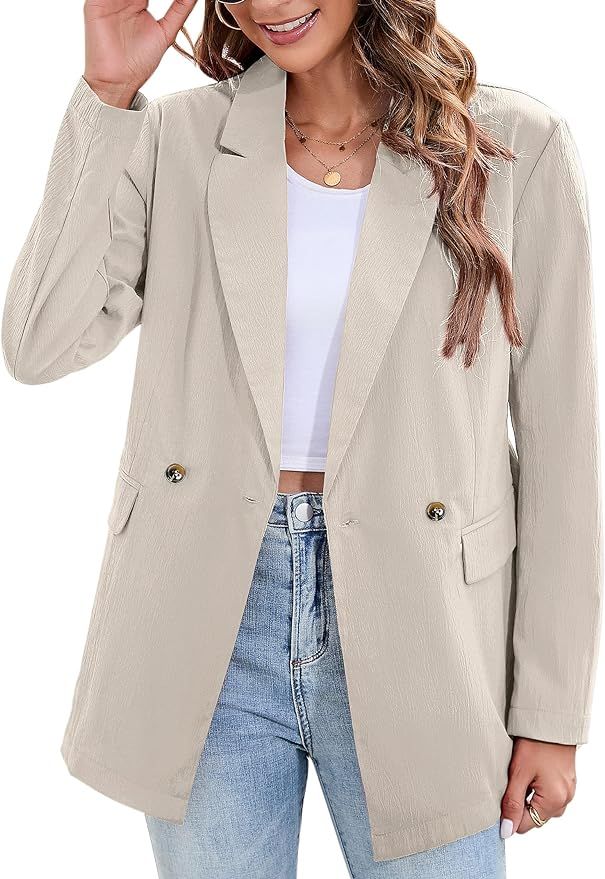 ThinkSTEM Women's Casual Blazers Long Sleeve Office Suit Jacket : Amazon.co.uk: Clothing | Amazon (UK)