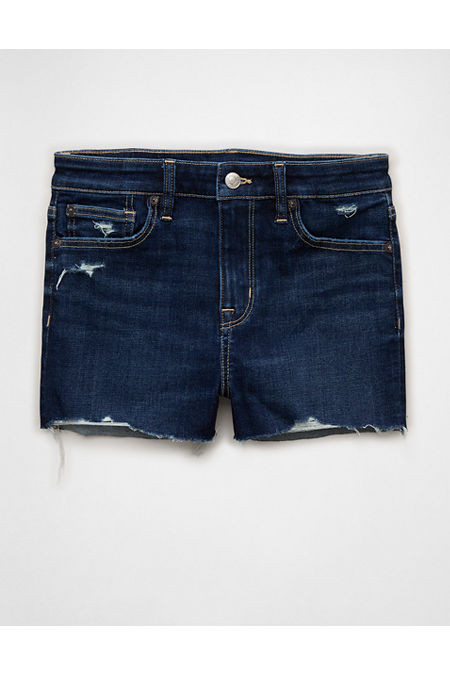AE Next Level Super High-Waisted Shortie Women's Dark Indigo Wash 00 | American Eagle Outfitters (US & CA)