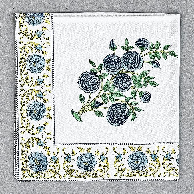 Avrit Cloth Dinner Napkins - Washable and Reusable Soft Cotton Table Napkin Set of 4 - Unique Blu... | Amazon (US)