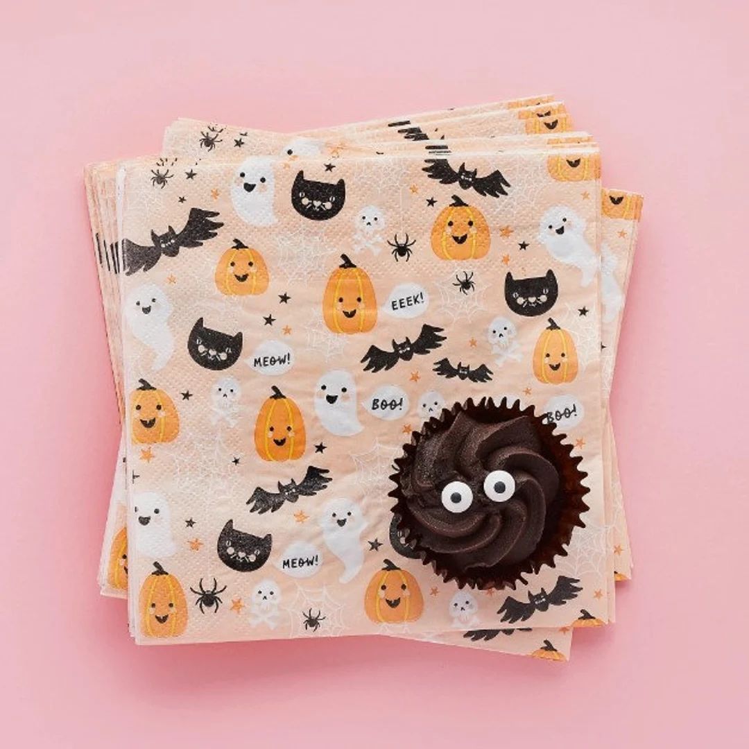 Pastel Halloween Character Napkins Pack of 20 Kids Party - Etsy | Etsy (US)