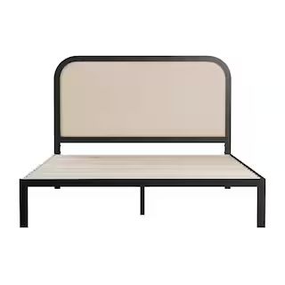 Brookside Molly 60 in. W Ivory Queen Metal Frame with Rounded Upholstered Platform Bed BS0002MUBQ... | The Home Depot