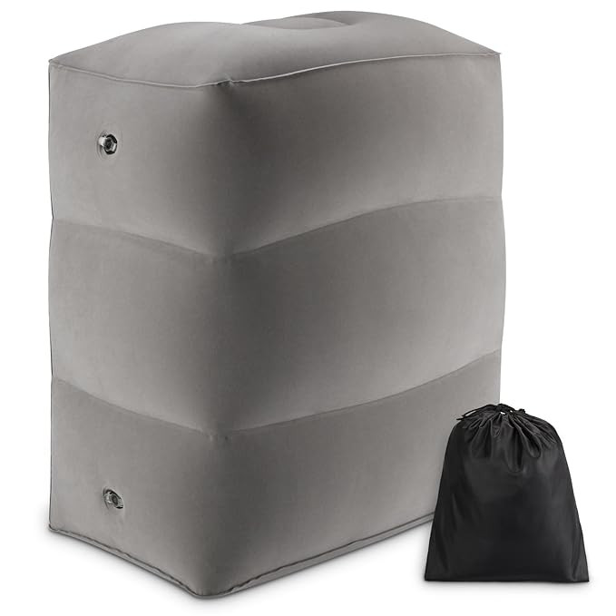 Inflatable Travel Foot Rest Pillow | Kids Airplane Bed | Adjustable Height Leg Pillow | Make a Fl... | Amazon (US)