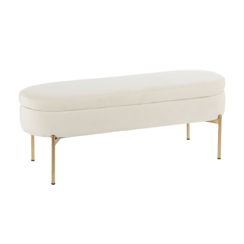48" Chloe Contemporary Upholstered Storage Bench - LumiSource | Target