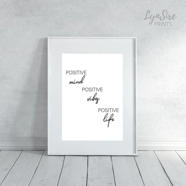 Office Decor Wall Art Positive Mind Positive Vibes Positive - Etsy | Etsy (US)