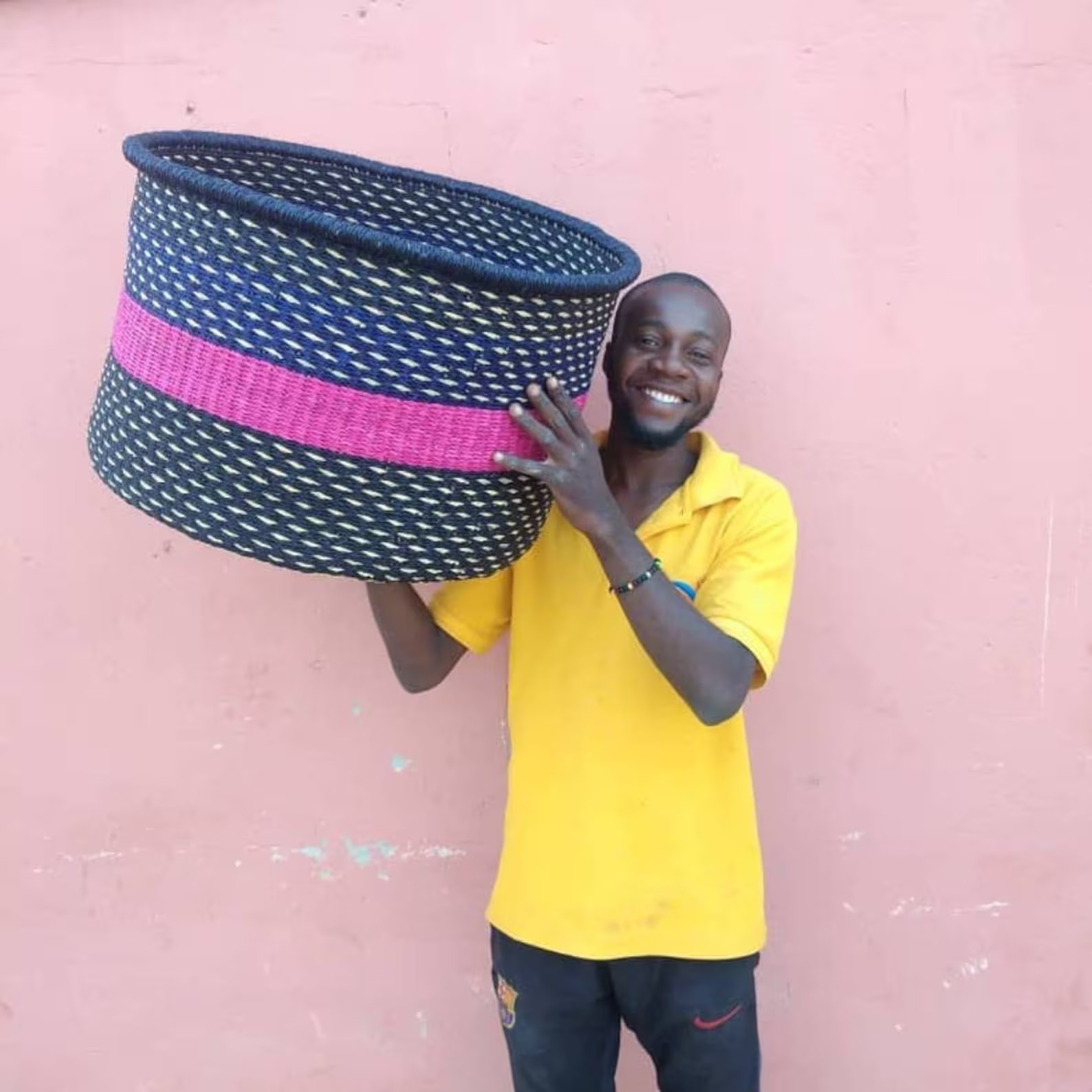 Large Colorful Woven Storage Basket, Floor Basket, Handmade Basket, Bolga Basket, African Woven B... | Etsy (US)