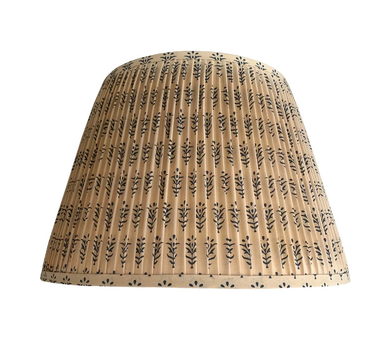 Pleated Lampshade-lamp Shade-beige Navy Floral Pleated Sconce | Etsy | Etsy (US)