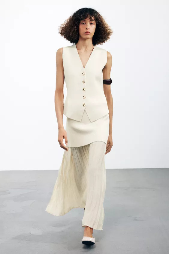 PLAIN KNIT WAISTCOAT TOP | Zara UK