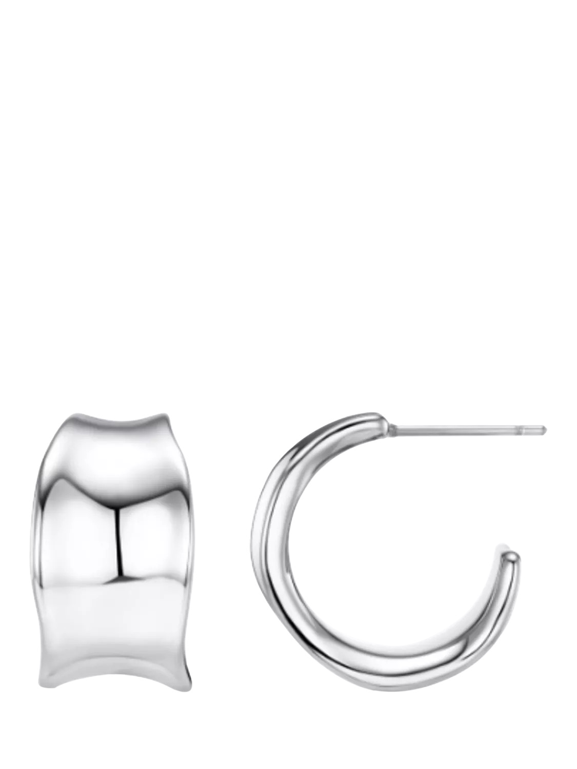 Orelia Waterproof LUXE Chunky Molten Hoop Earrings, Silver | John Lewis (UK)