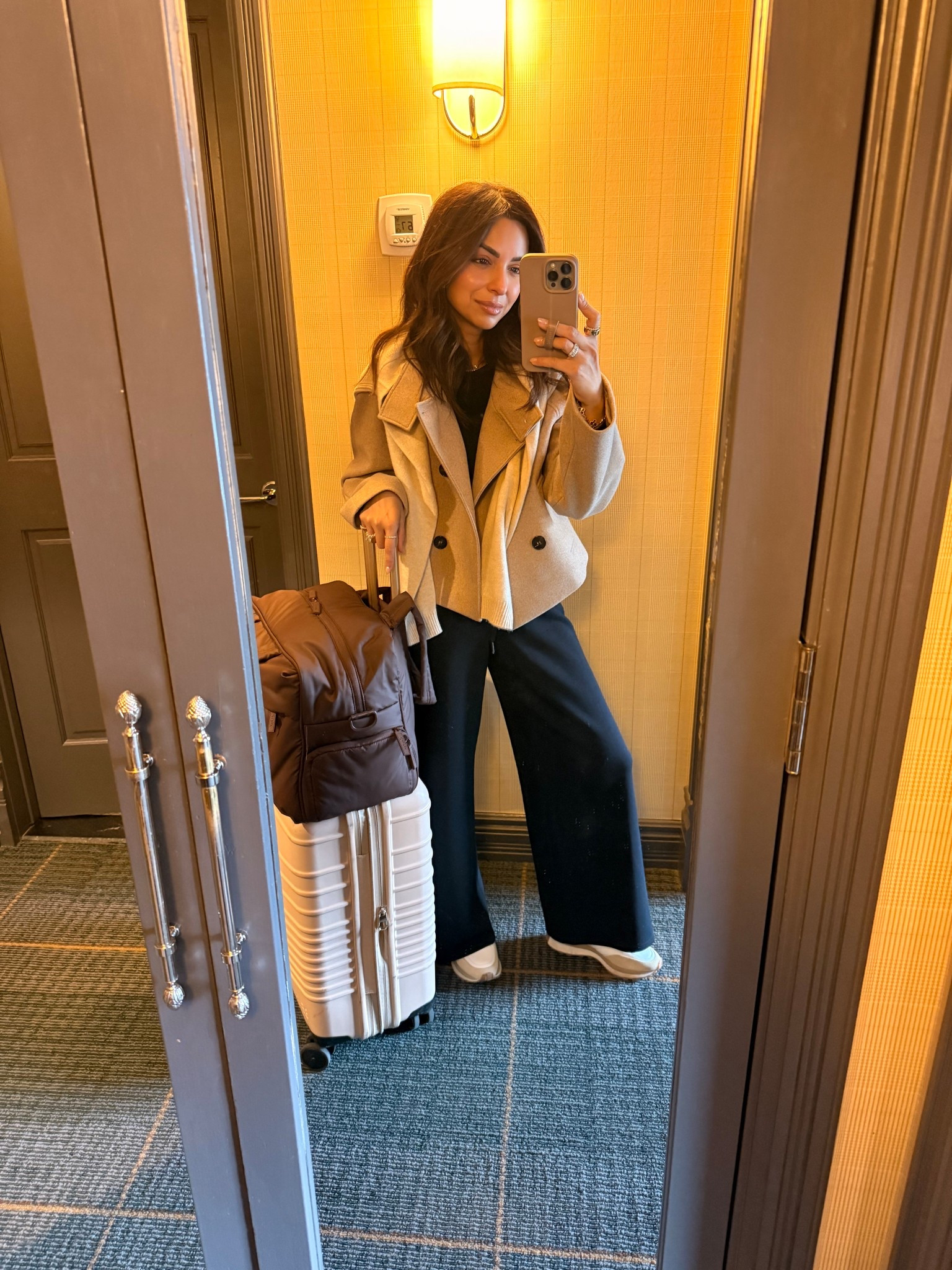 Today's travel home look from Aspen! Wearing an xs in jacket, xs petite length pants & my true size in my slip on sneakers!

#LTKPetite #LTKOver40 #LTKTravel