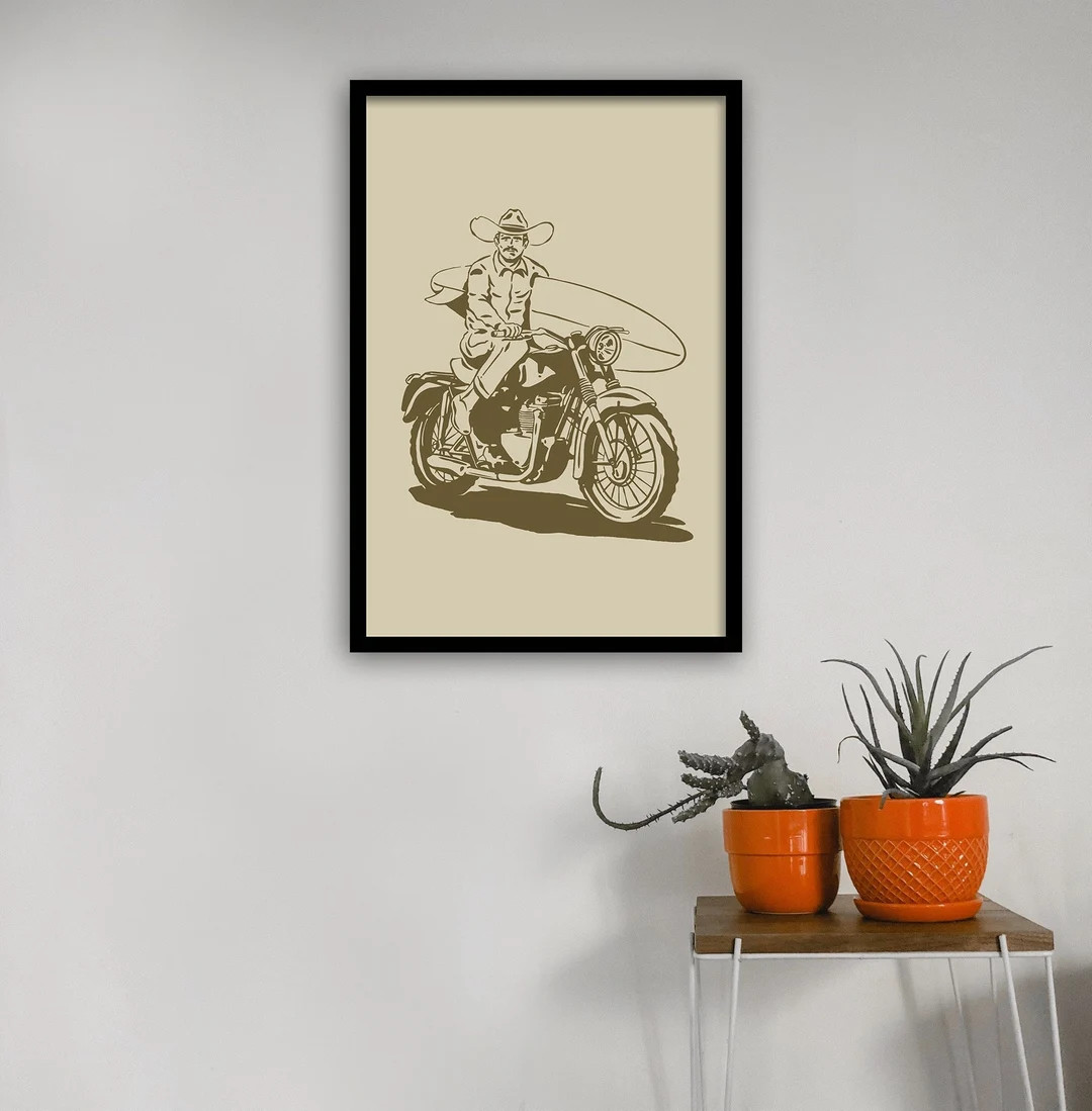 Steel Pony Surf Cowboy Print - Illustration Poster | Etsy (US)