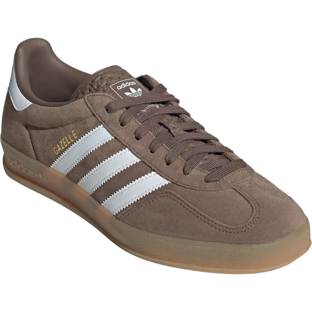 adidas Gazelle Indoor Sneaker in Earth Strata/white/gold at Nordstrom, Size 9 | Nordstrom