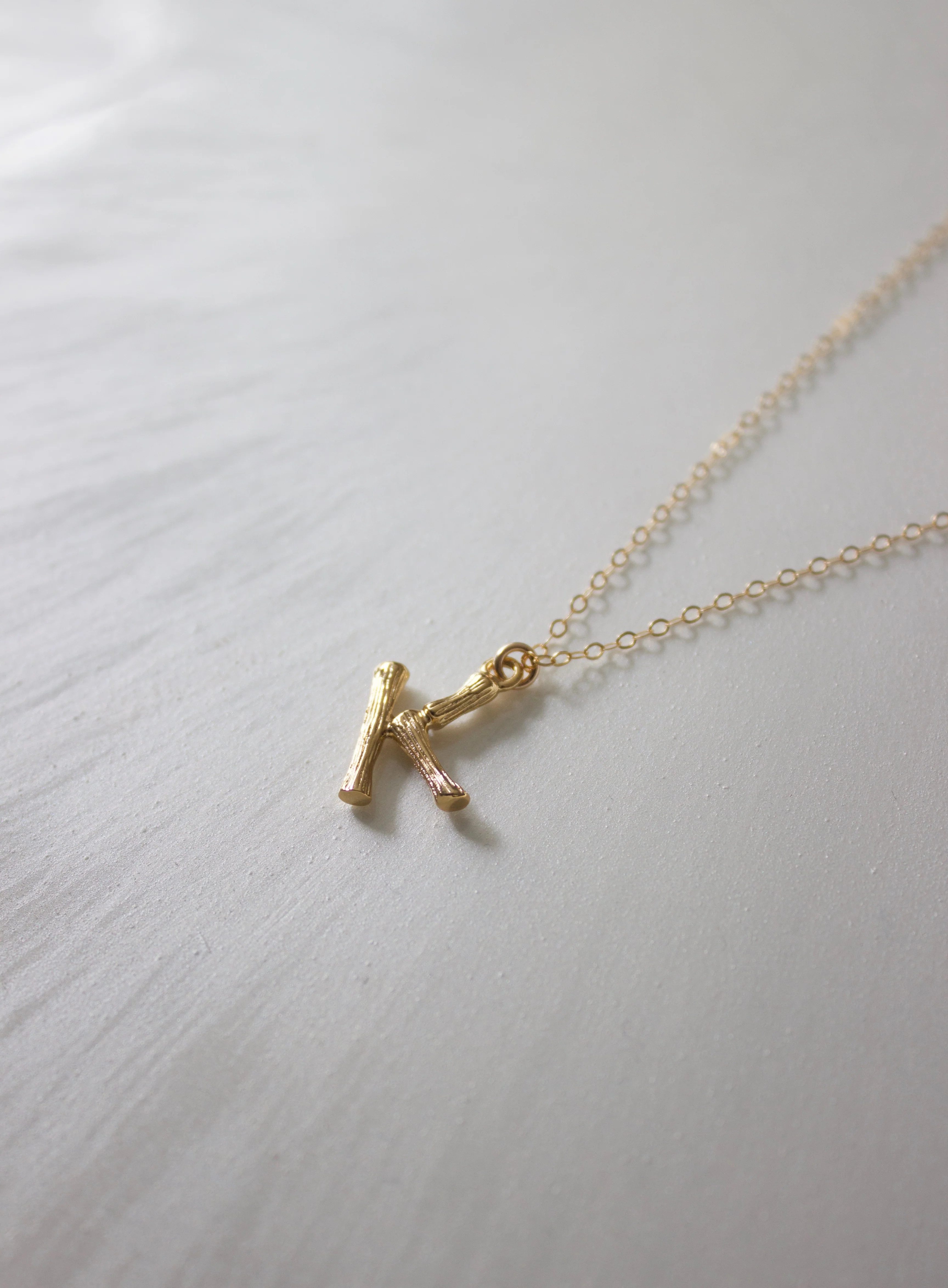 BAMBOO INITIAL NECKLACE | Katie Waltman Jewelry
