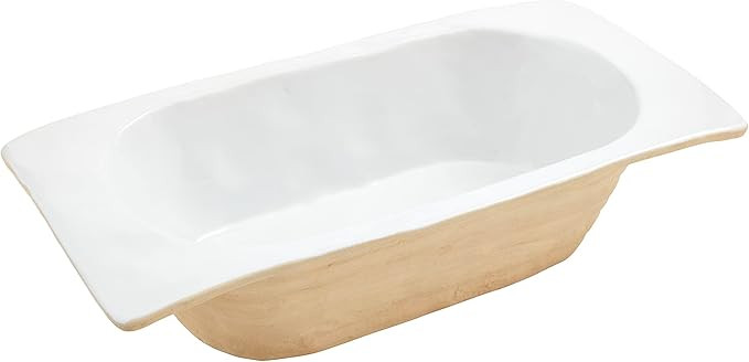 Mud Pie Stone Dough Bowl, 16.5" X 8"W, White | Amazon (US)