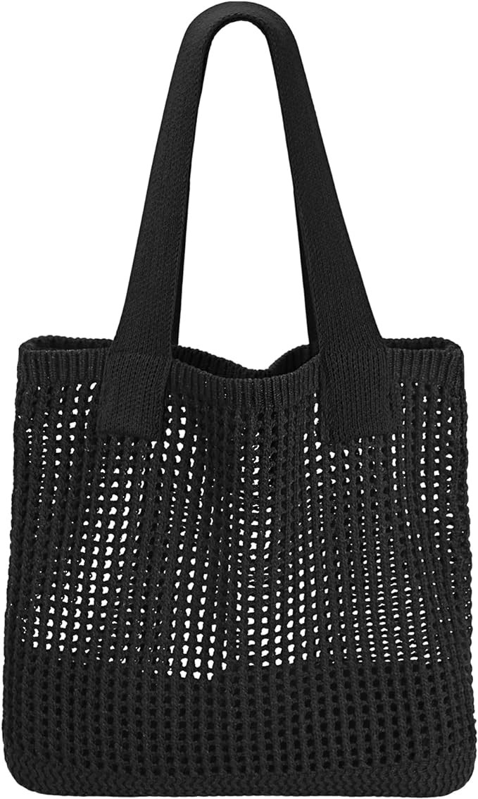 Ayieyill Crochet Tote Bag For Women, Crochet Mesh Beach Tote Bag Summer Vacation Aesthetic Boho K... | Amazon (US)