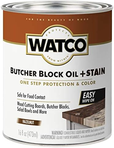 Watco 359024 Butcher Block Oil Plus Stain, 16 Ounce, Hazelnut | Amazon (US)