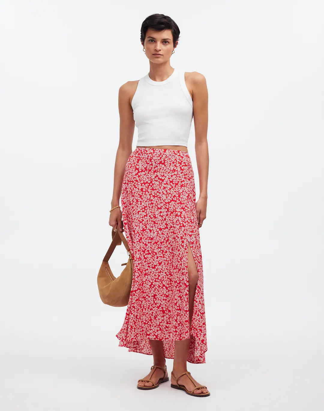 Midi Slip Skirt in Floral | Madewell