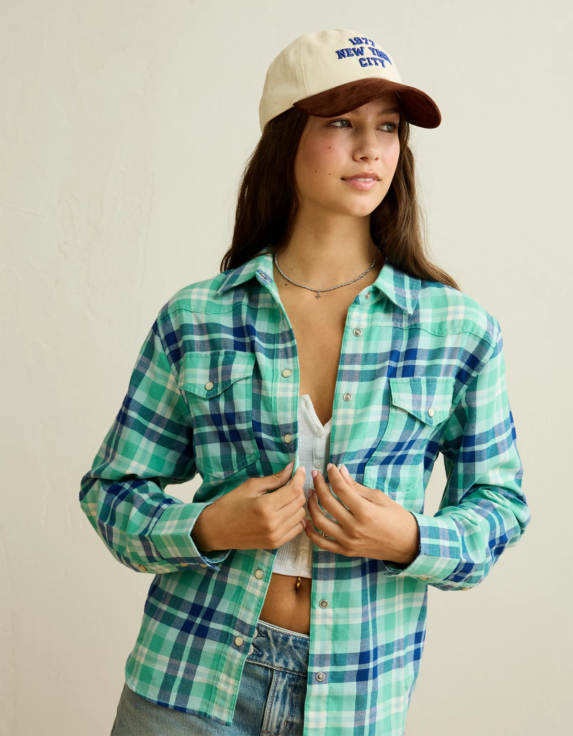 AE Throwback Flannel Button-Up Shirt | American Eagle Outfitters (US & CA)