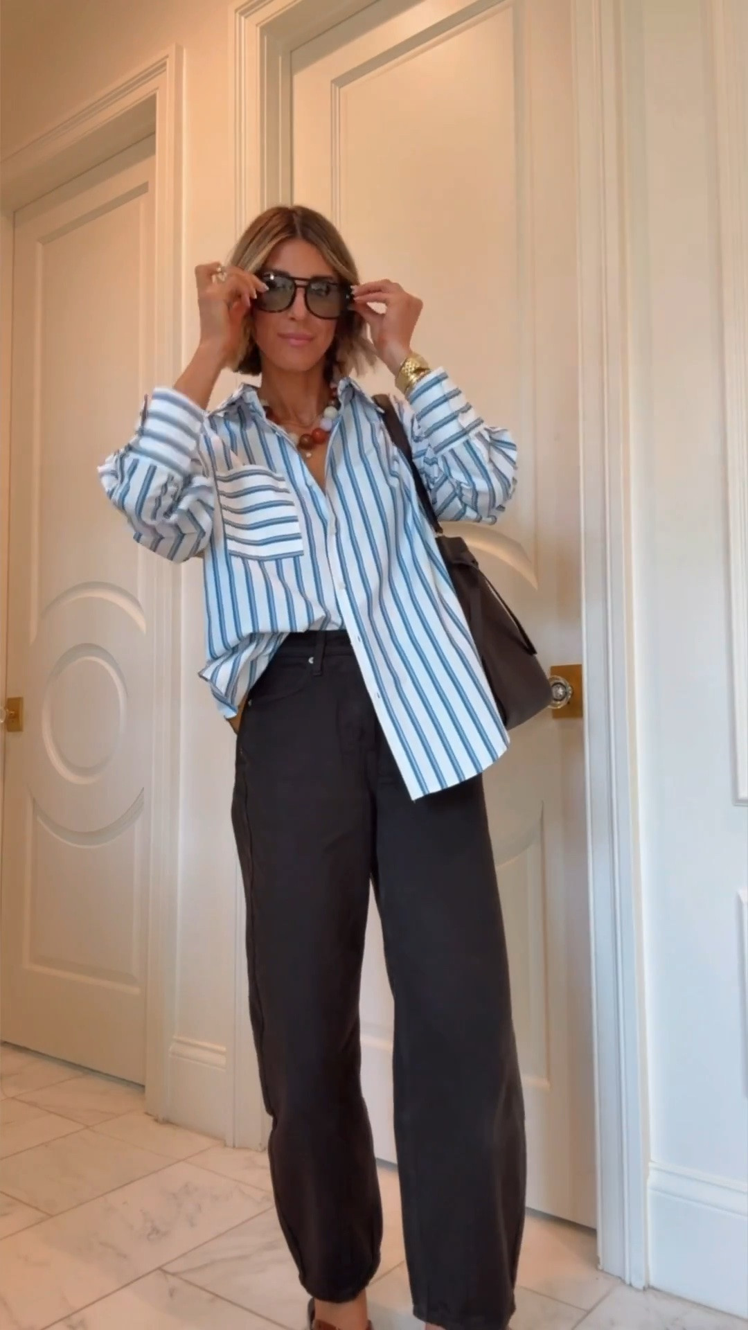 Cute & comfy back to school mom outfits that aren't leggings.
I'm 5'7 wearing size small in tops, XS in pants, size 4 in Ruti — I sized up.

#LTKfall #LTKstyletip