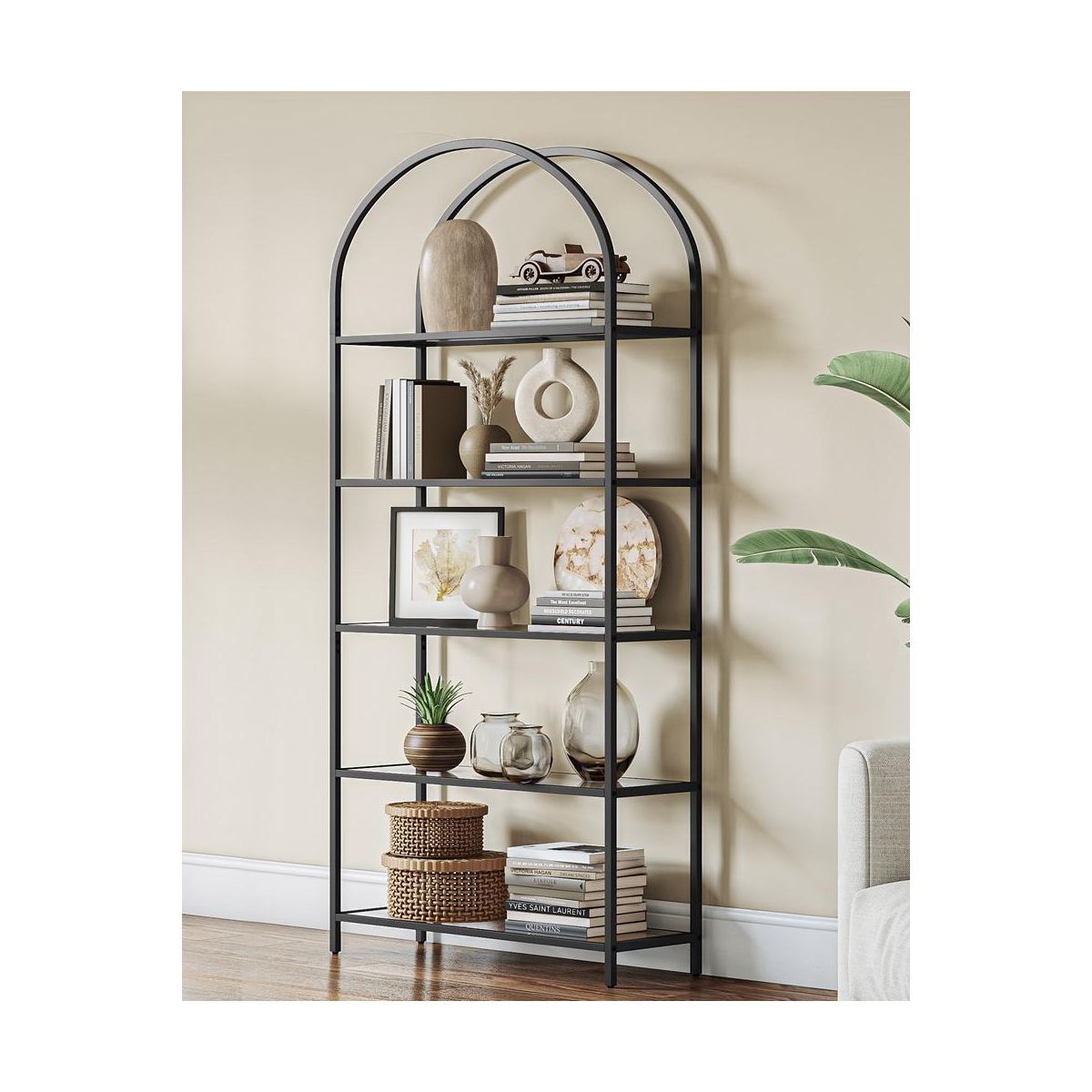 VASAGLE 5-Tier Bookshelf Display Storage Shelf Modern Bookcase with Metal Frame for Bedroom Livin... | Target