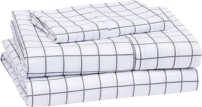 Amazon Basics Lightweight Wrinkle Resistant Polyester Microfiber Bed Sheet Set with 14" Deep Pock... | Amazon (US)