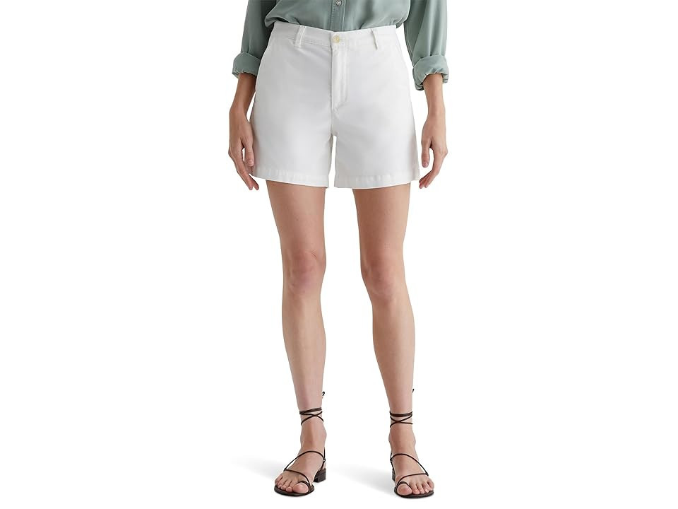AG Jeans Jude Mid Rise Chino Shorts Women's Shorts Powder : 29 5, Chino/Cotton/Denim | Zappos