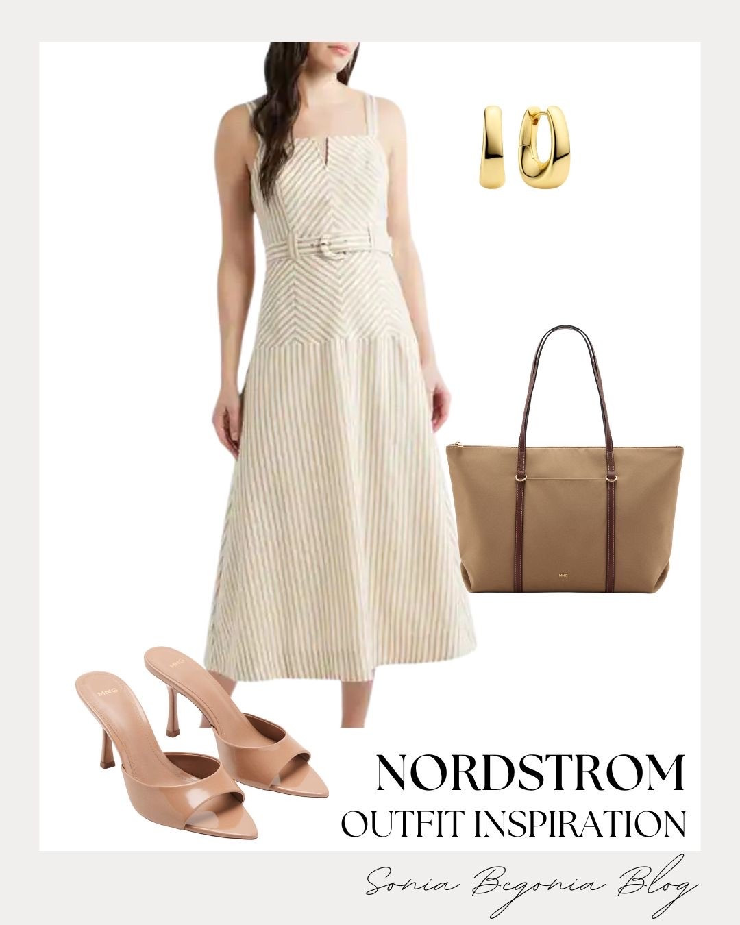 I am completely in love with this elegant Nordstrom look! The striped midi dress features a classic belted silhouette that pairs perfectly with neutral mule heels and a sleek tote bag. 🤎✨

It is an ideal outfit choice for the office, a daytime event, or weekend brunching.

#NordstromStyle #MidiDress #OOTDInspo #ClassyChic

#LTKootd #LTKSeasonal