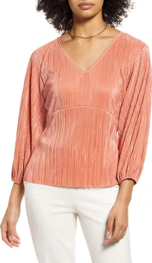 Halogen® Plissé Balloon Sleeve Top | Nordstrom | Nordstrom Canada