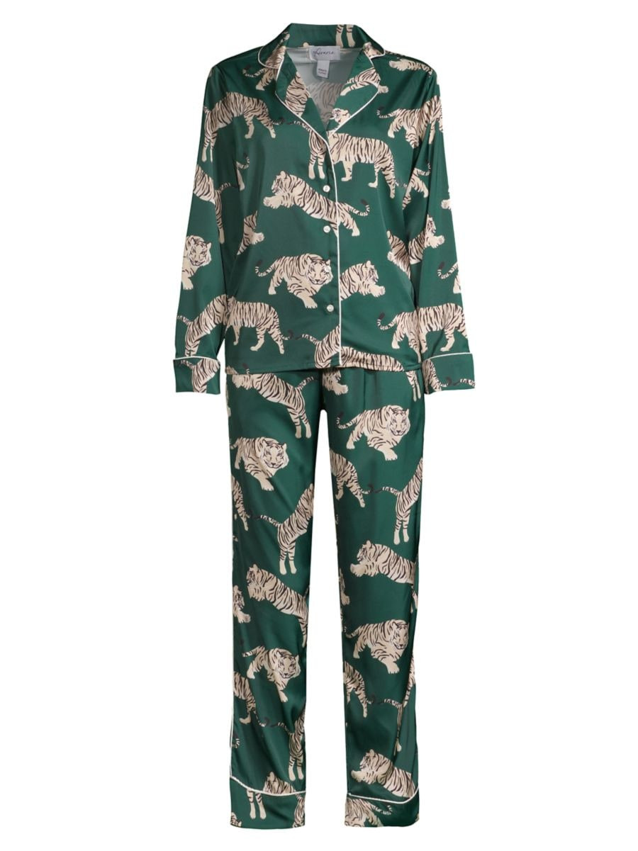 Two-Piece Tiger Print Pajama Set | Saks Fifth Avenue