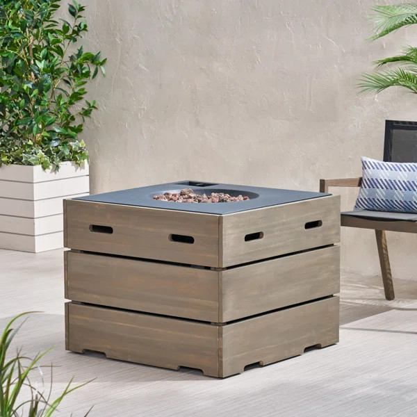 Berlin 24.5'' H x 31.25'' W Concrete Propane Outdoor Fire Pit Table | Wayfair North America