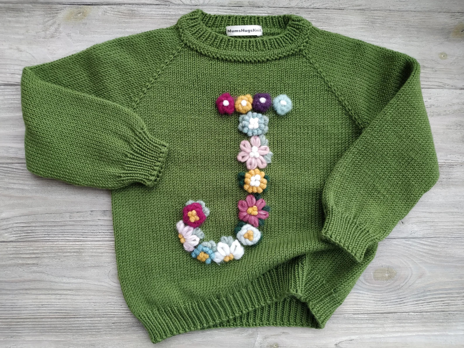 Handmade Wool Knit Sweater With Baby Name Custom Personalized - Etsy | Etsy (US)