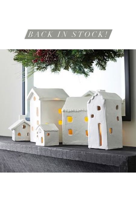 Ceramic houses for holiday decorating.  They are stunning! #ceramichouses #christmas #christmasdecor

#LTKhome