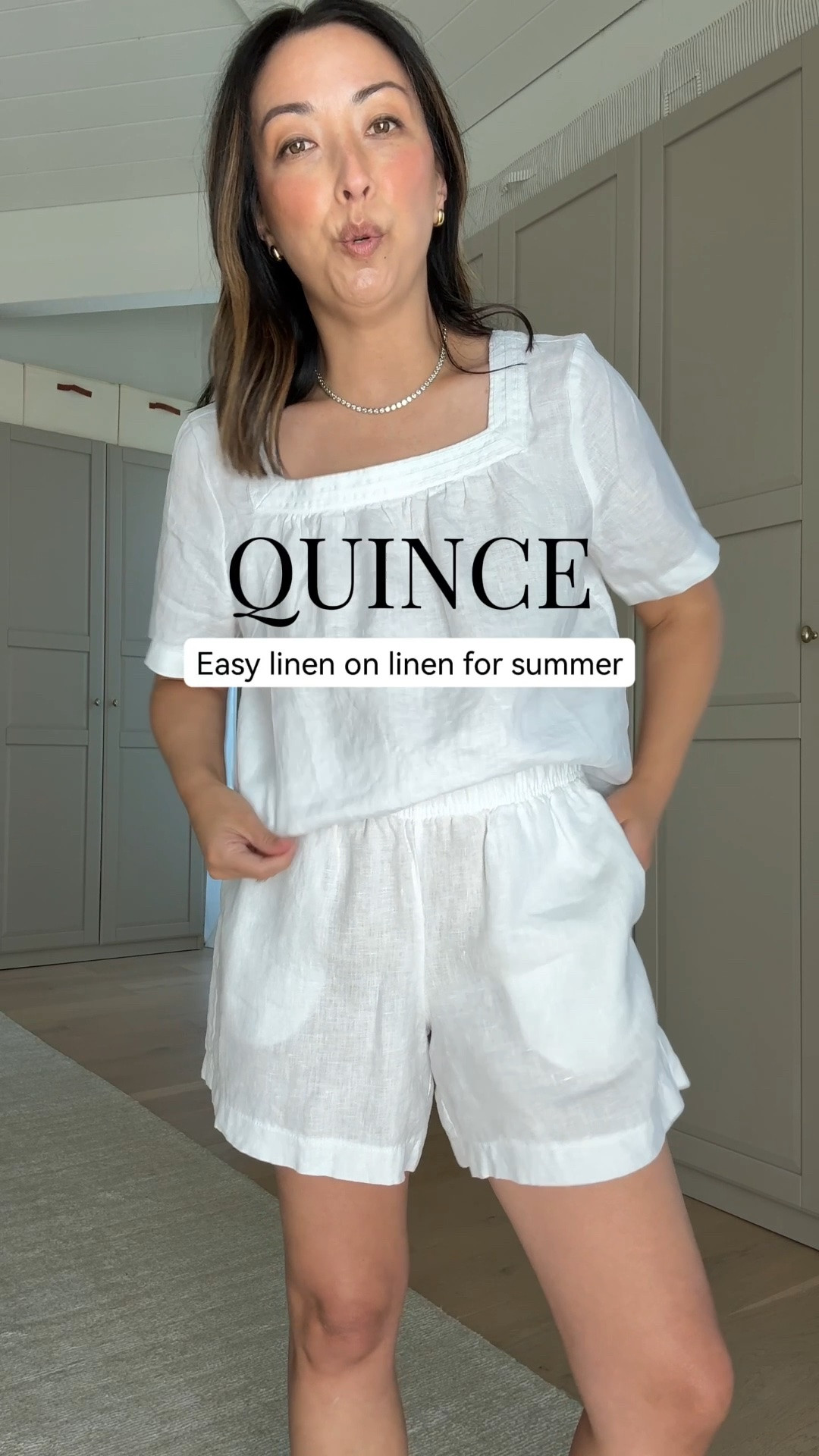 Linen square neck top runs a bit small - I’m wearing an xs but exchanging for a small. Paired with the linen shorts in a small for an effortless linen-on-linen summer look.

#LTKPetite #LTKmomlife