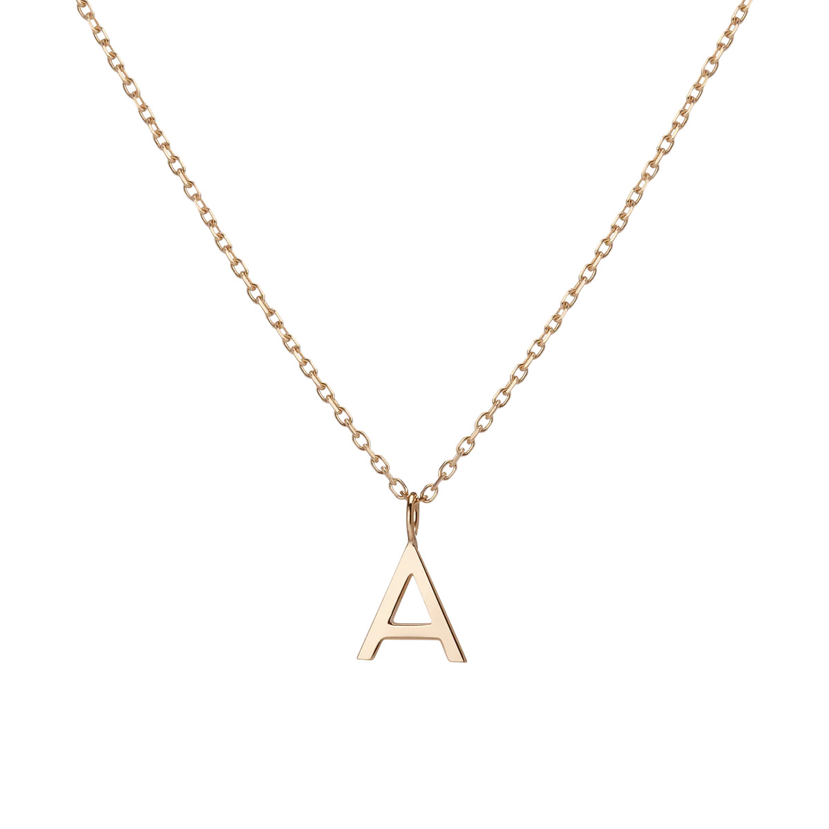 Mini Gold Letter Charm Pendant 14K | AUrate New York