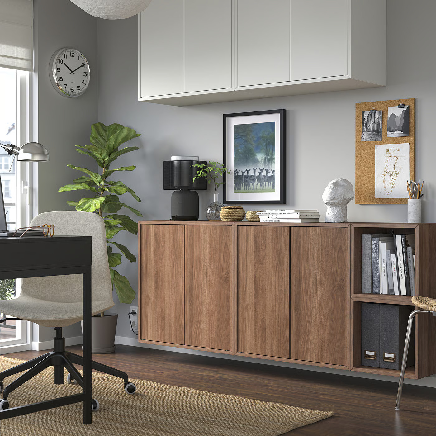 IKEA EKET wall-mounted cabinet combination, walnut effect, 68 7/8x13 3/4x27 1/2 | IKEA US