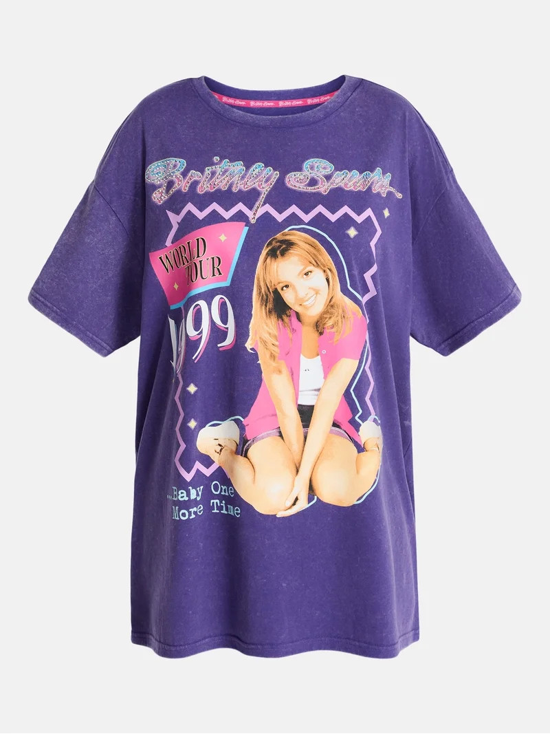 Britney Spears Women's Oversized Graphic Tee with Short Sleeves, Sizes XXS-4X | Walmart (US)