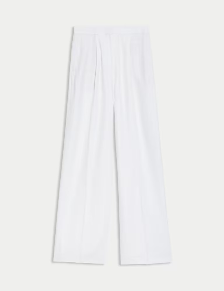 Linen Rich Pleated Wide Leg Trousers | Marks & Spencer (UK)