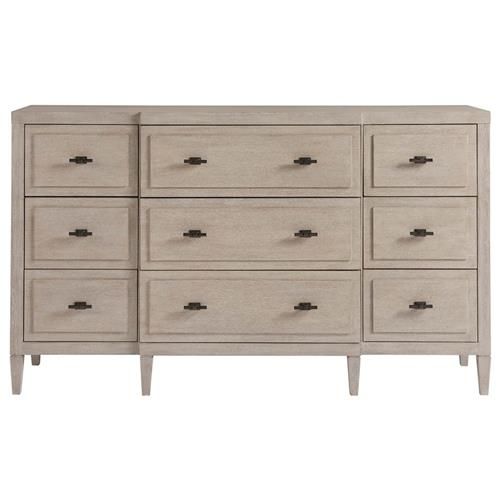 Mason Modern Classic Grey Wood 9 Drawer Dresser | Kathy Kuo Home