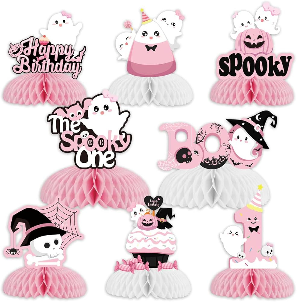 Halloween Honeycomb Centerpieces Pink Halloween Table Decorations for 1st Girls Baby Shower The s... | Amazon (US)
