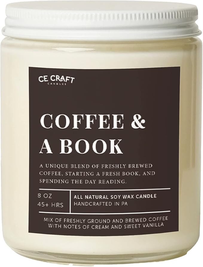 CE Craft Coffee & A Book Scented Candle - Gift for Book Lovers, Reading Candle, Bookish Scents fo... | Amazon (US)