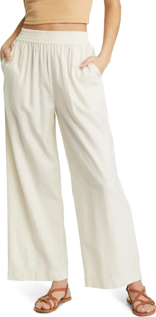 Linen Blend Wide Leg Pants | Nordstrom